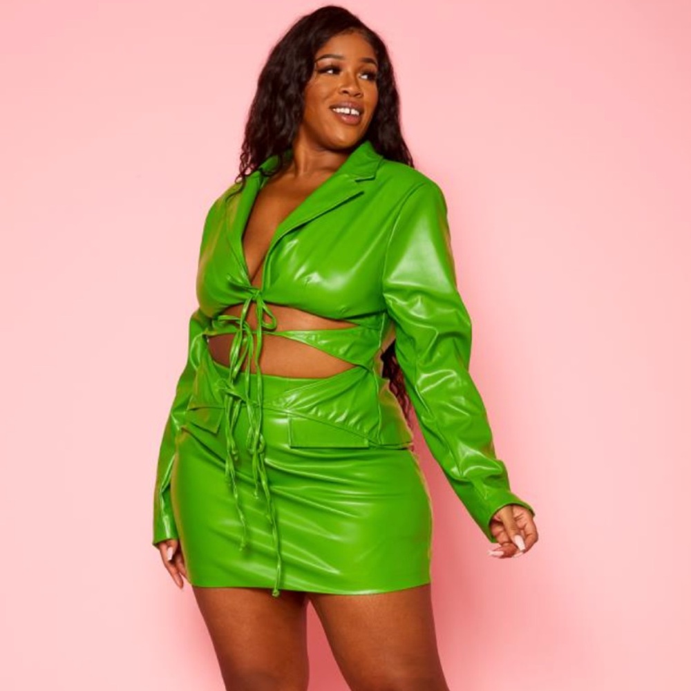 Faux leather 2pc set NWT